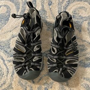 Keen Black and Gray Water Shoes with Toe Protection